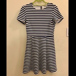 Like-new navy and white striped mini dress